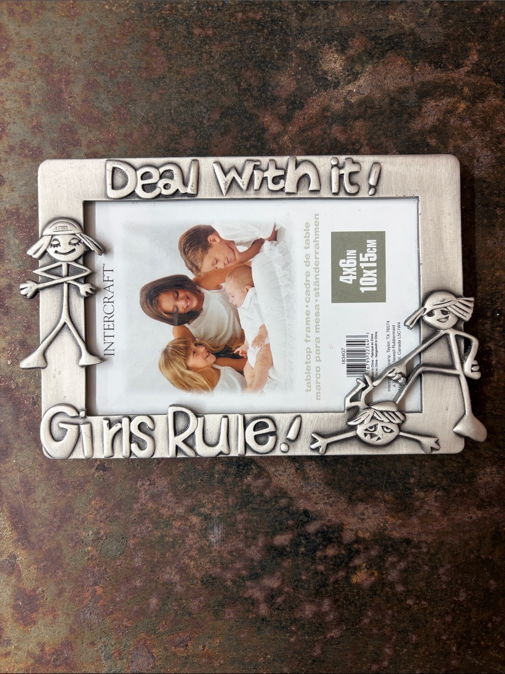 Vintage 2001 RAJ Collection“Girls Rule'! Deal With It!” 4x6 Silver Photo Frame